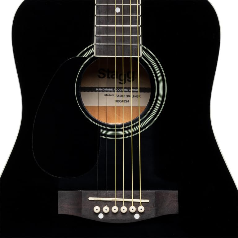 Amazon | Stagg 6弦アコースティックギター 左 (SA20D 3/4 LH-BK
